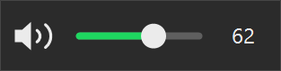 The volume bar at 62 %